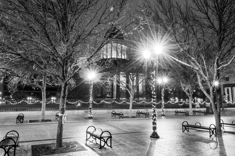 The Old State Capitol Mall with a thin glazing of ice.