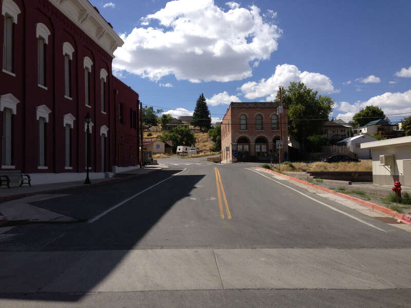 View west from the east end of Ruby Hill Avenue (former Nevada State Route 780) in Eureka, Nevada