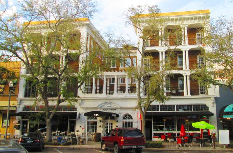The Alexander Hotel, located at 535 Central Avenue between 5th Street S. and 6th Street S. in downtown St. Petersburg, Florida.  The four-story building was built in 1919 and was designed by Neel Reid in the Classical Revival style.  It has been