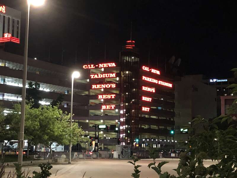 The parking garage at Club Cal Neva in Reno, Nevada