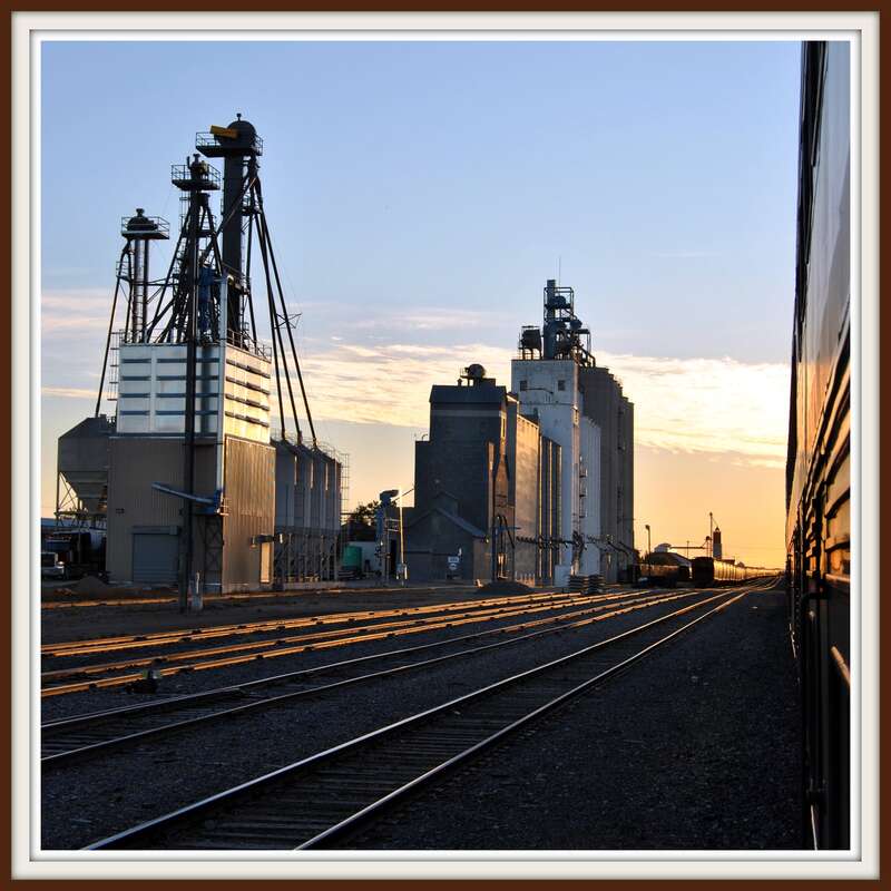 Farmers Elevator at Rugby North Dakota from Westbound Empire Builder September 2010