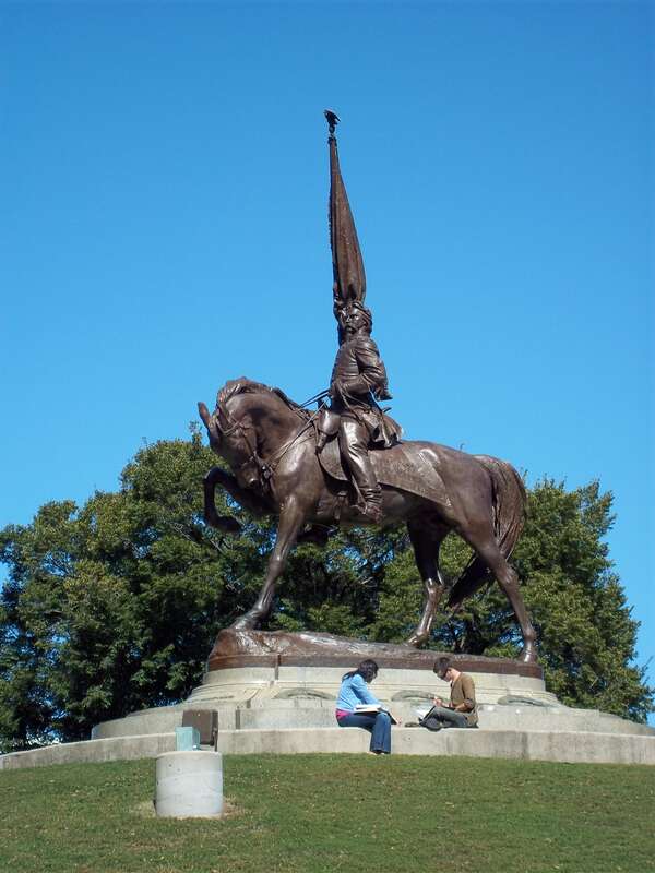 Statue of General John Logan in Grant Park, Chicago by Augustus Saint-Gaudens (d. 1907), dedicated 1897
