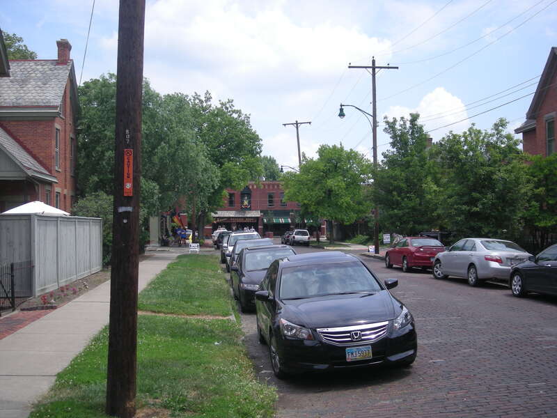 Kossuth Street in the German Village neighborhood of Columbus, Ohio (United States).