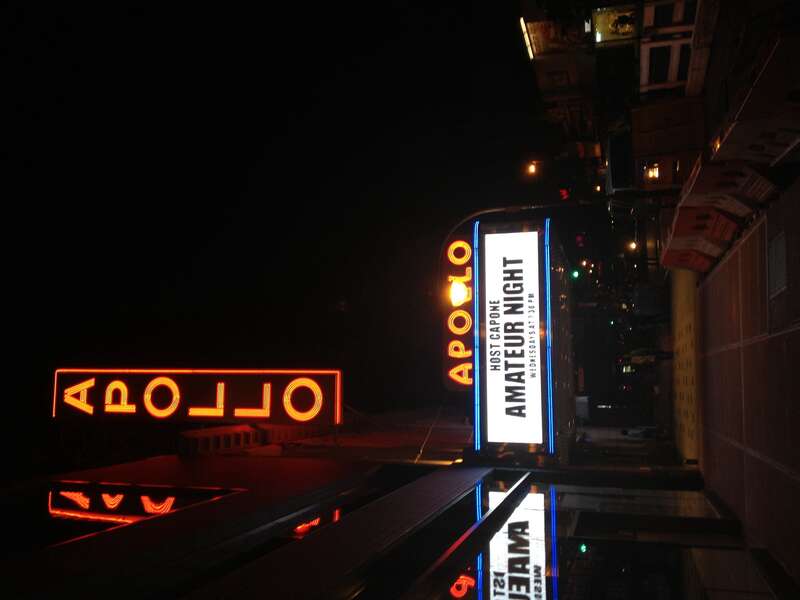 Harlem 125th St. the historical Apollo theater with James Brown Diana Ross and Supremes the Jackson five digitation Stevie wonder and many many many great great performance was born