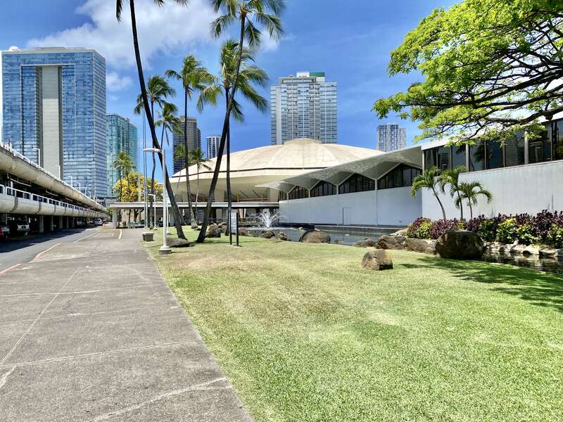 Completed in 1964, this Modern convention center was designed by Merril, Simms &amp;amp; Roehrig as part of a larger cultural and convention complex known as the Honolulu International Center until 1976, when it was renamed in honor of former Honolulu