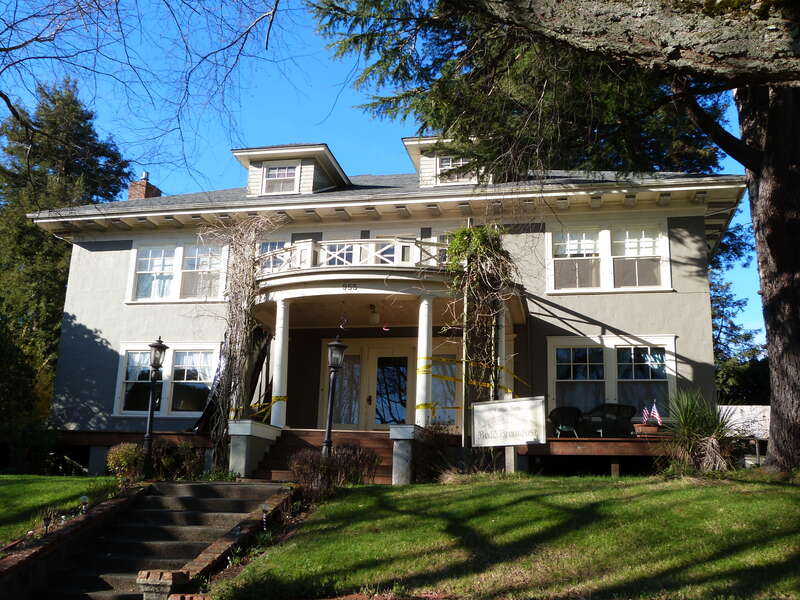 The historic Hjalte Nerdrum House (built 1912), located at 955 South 5th Street in Coos Bay, Oregon, United States, is listed on the US National Register of Historic Places. As of the photo date, the house is in use as a bed and breakfast