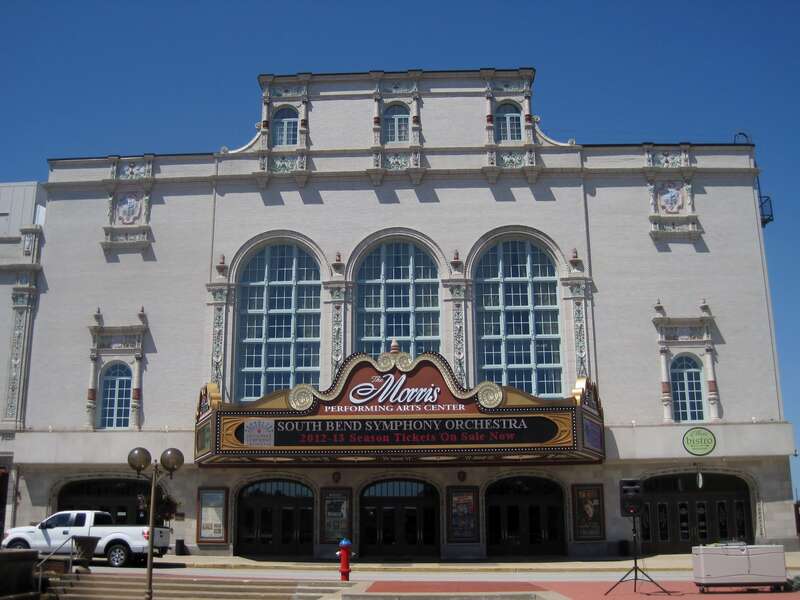 The Palace Theater in South Bend, IN (1921). It was a new home for the Orpheum Theater, a vaudeville theater. The new building was constructed with the ability to show moving pictures. The first sound movie to be shown here was in 1929 and the last