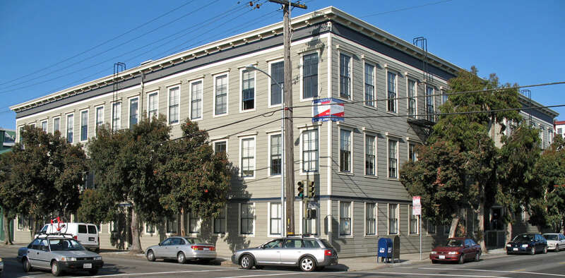 National Register of Historic Places in San Francisco, California. 

Pioneer Trunk Factory, 2185-2199 Folsom St &amp;amp; 3180 18th St, San Francisco, California, USA. Photographed March 22, 2008 by Mike Hofmann from the southwest corner of Folsom and
