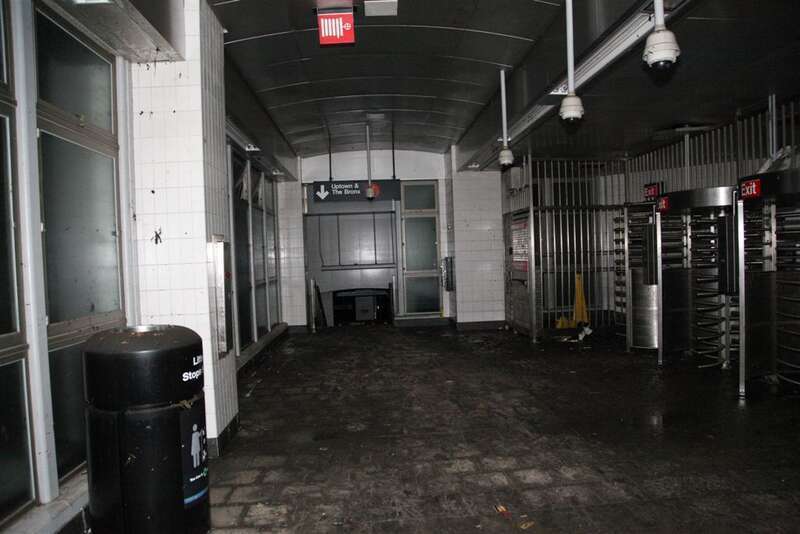 The South Ferry subway station was damaged by seawater flooding during Hurricane Sandy. Crews are working to restore the station by pumping out the seawater. 

Photo: MTA New York City Transit / Leonard Wiggins