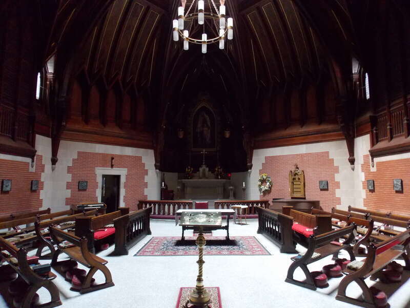 The interior of the chapel at the Cathedral Church of St. Luke in Portland, Maine.