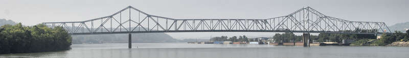 The Silver Memorial Bridge is a cantilever bridge which spans the Ohio River between Gallipolis, Ohio and Henderson, West Virginia.