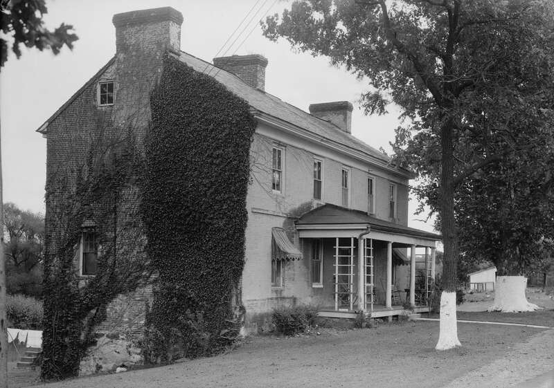 Front of the Hale-Byrnes House, located at the junction of Delaware Routes 4 and 7 in Stanton, Delaware, United States.  Built in 1750, the house is listed o the National Register of Historic Places.