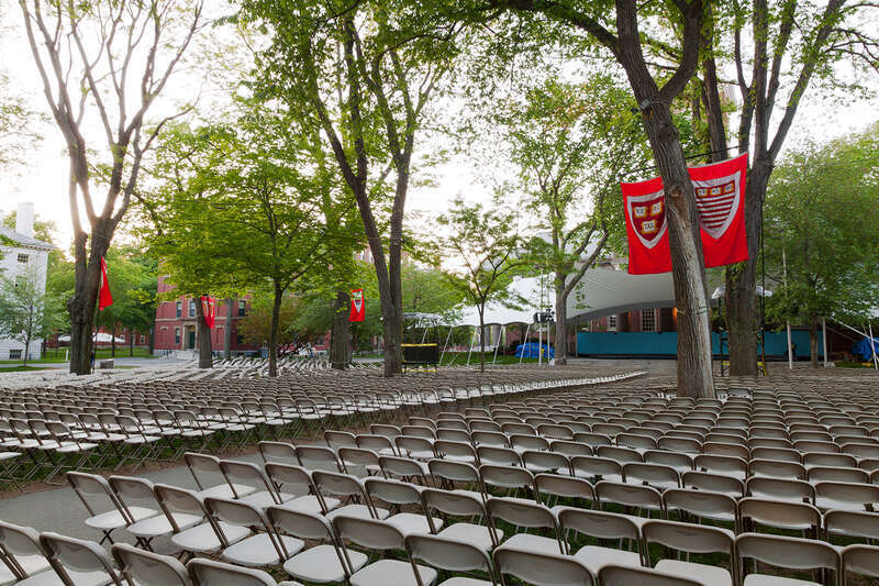 Harvard University graduation seating, audience perspective