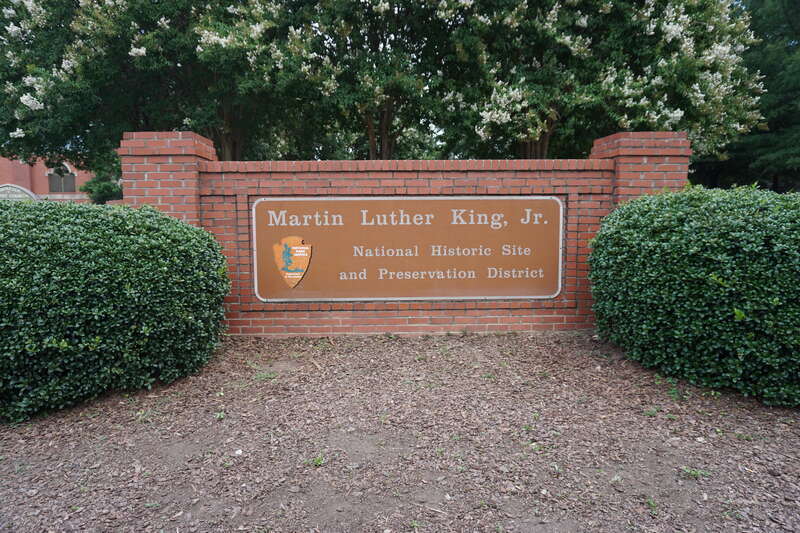 A sign at the Martin Luther King Jr. National Historic Site in Atlanta, Georgia (United States).