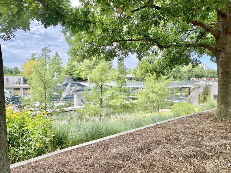 Built in 1983-1985, this Modern building was designed by Conklin and Rossant as part of the construction of the Myriad Botanical Gardens, which began construction in 1971.  The building consists of a large cylinder that is 224 feet (68 meters) long