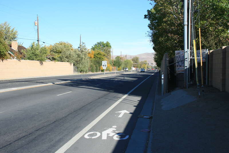 Looking east on North McCarran Boulevard (Nevada State Route 650) from Pyramid Way (Nevada State Route 445) in Sparks, Nevada.