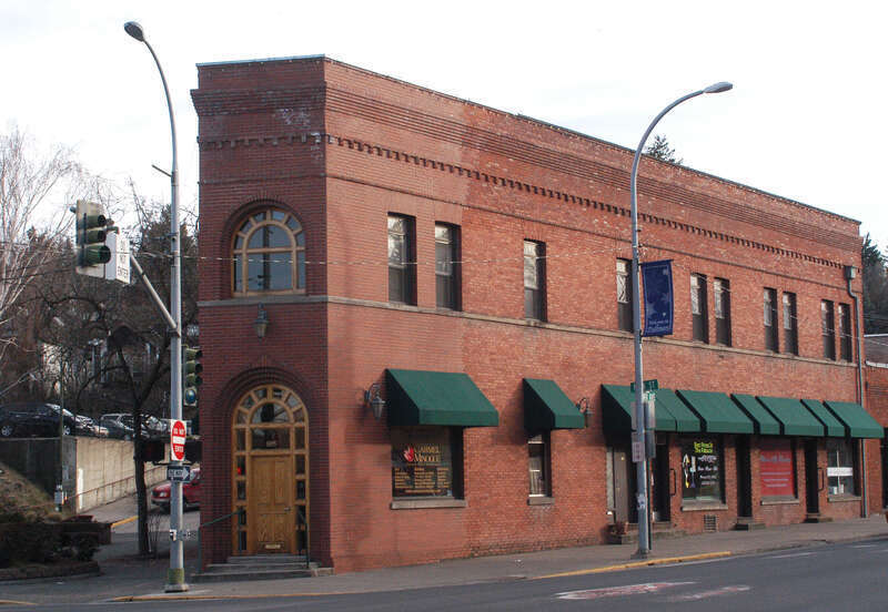 Flatiron Building in downtown Pullman, Washington. Designed in 1904 by William Swain.