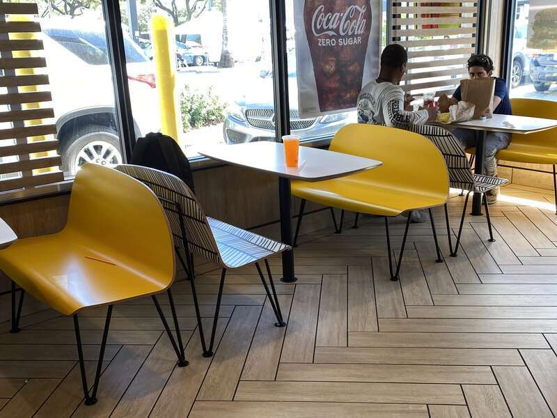 They remodeled a small McDonalds in a strip center by the financial district and took out most of the seating.