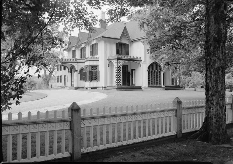 Roseland Cottage (Bowen Cottage), Woodstock, Connecticut, USA. General view of exterior.