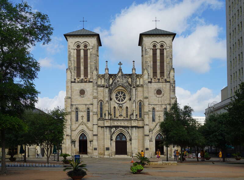 The exterior of San Fernando Cathedral in San Antonio, Texas (United States).