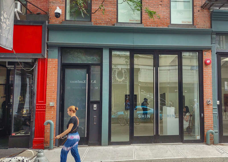 Looking east at gallery on a cloudy afternoon