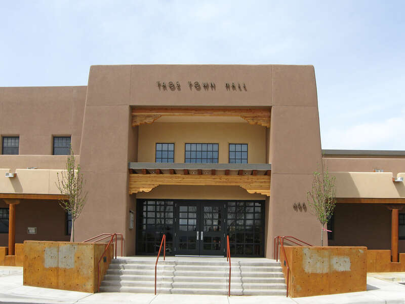 Taos (New Mexico) Town Hall, located at 400 Camino de la Placita.