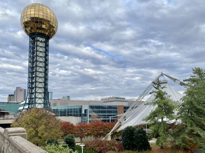 Erected in 1982 for the Knoxville International Energy Exposition, this modern observation tower was designed by Community Tectonics under lead architect Hubert Bebb, and structural engineering firm Stanley D. Lindsey and Associates, Ltd.  The tower