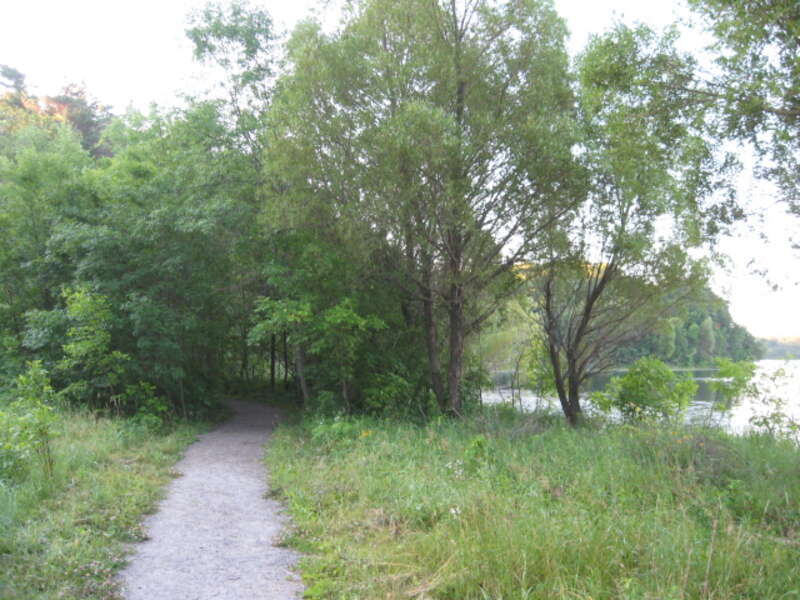 The lake footpath near the guest house, looking southeast, July 2010