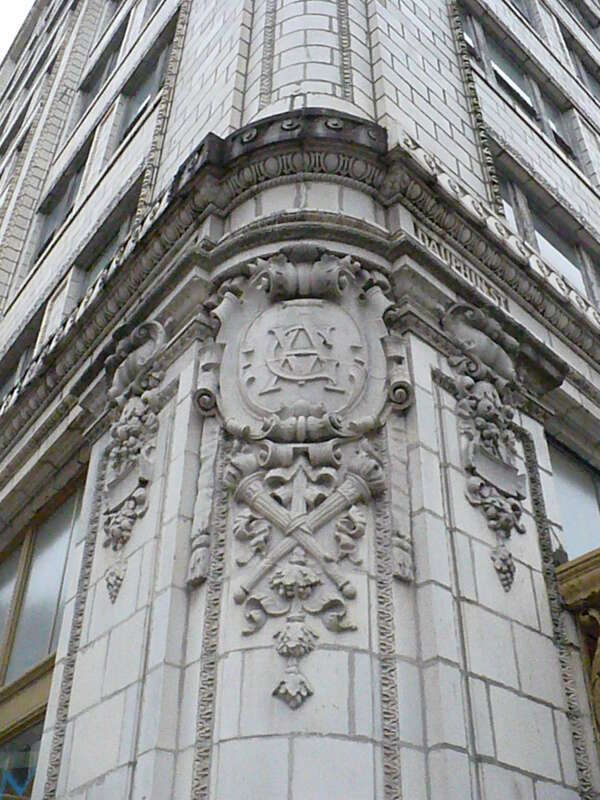 Van Antwerp Building, within the Lower Dauphin Street Historic District in Mobile, Alabama.  The first reinforced concrete building constructed in Mobile and at 11 stories was the earliest skyscraper in the city (c. 1906).