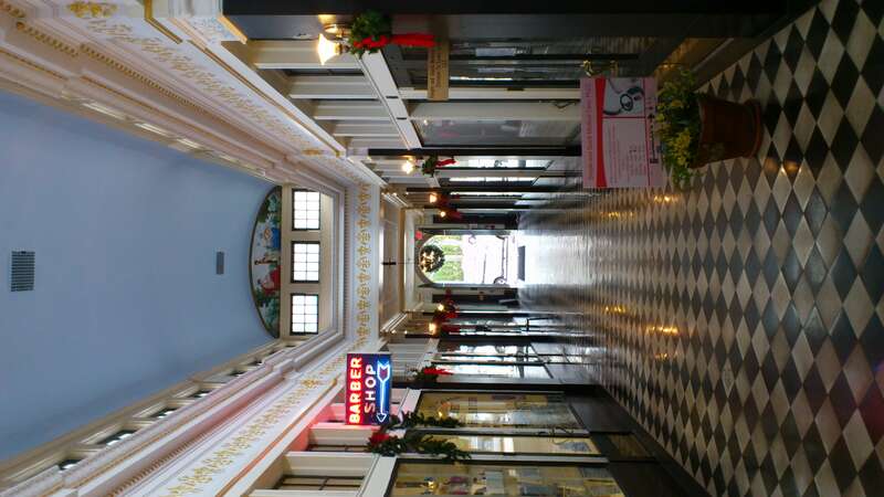Historic arcade in the low-scaled streetcar retail corridor of Chevy Chase, D.C. Lovely interior, but high vacancy -- these tiny, shallow spaces aren't very appealing, and I'm not sure the plumbing is in place for food service. It's almost too