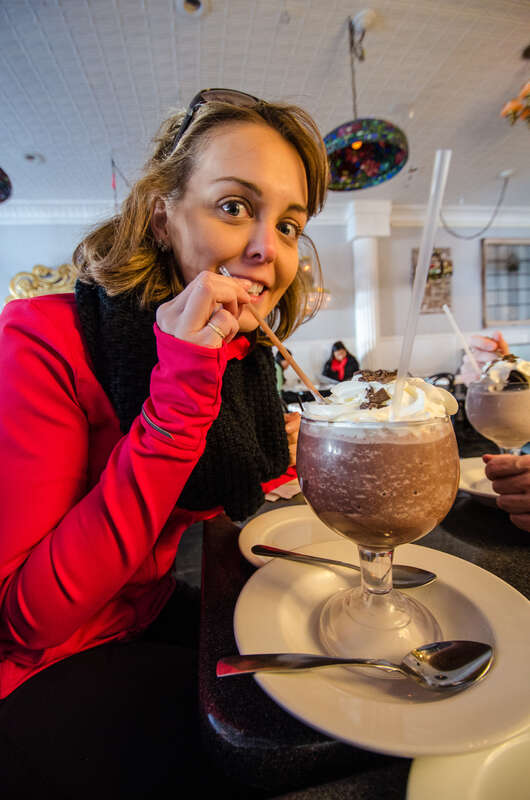 Drinking frozen hot chocolate @ Serendipity 3 DC