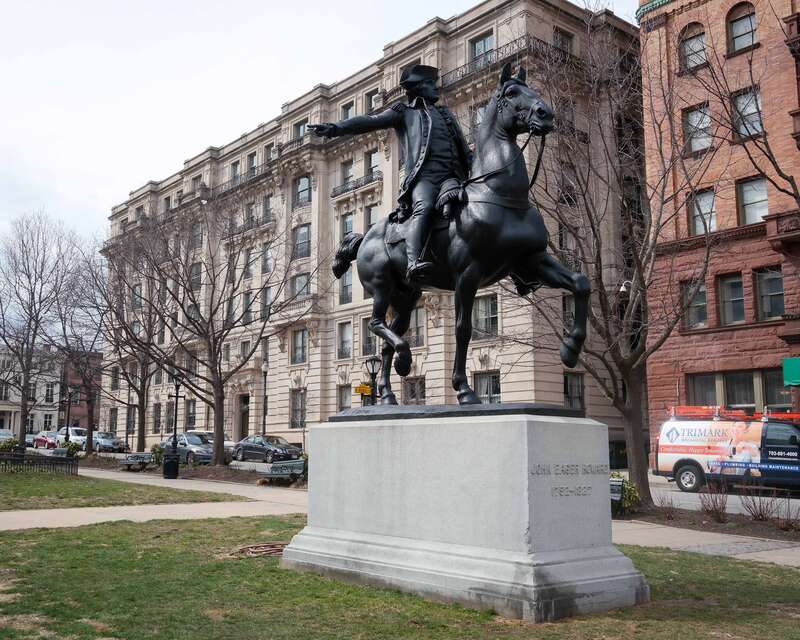 The John Eager Howard statue by Emmanuel Frémiet in the Mount Vernon Place Historic District of Baltimore