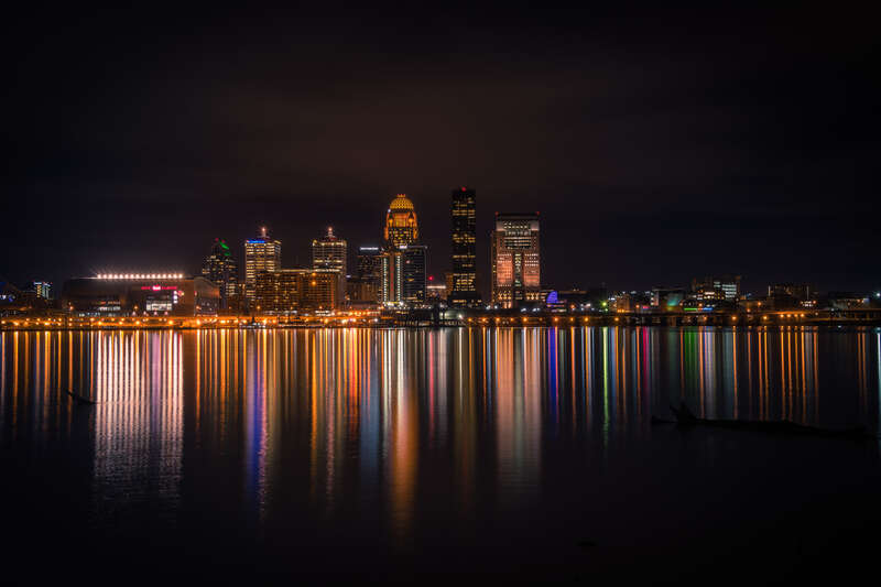 500px provided description: Louisville Lights [#downtown ,#waterfront ,#night photography ,#Louisville ,#Ohio River]