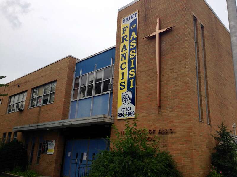 St. Francis of Assisi School, Bronx. School entrance off of Baychester Avenue.