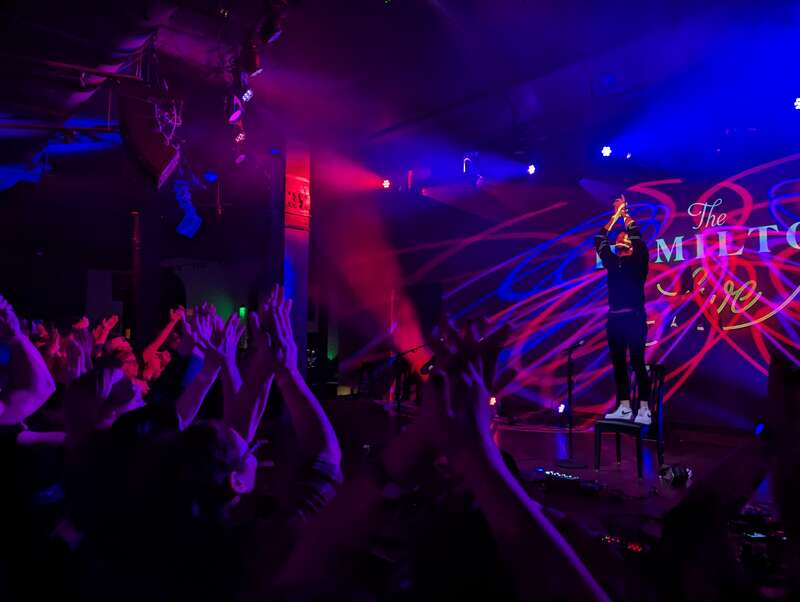 The Scottish folk trio Talisk performing at The Hamilton Live in downtown Washington, D.C., in March 2024.