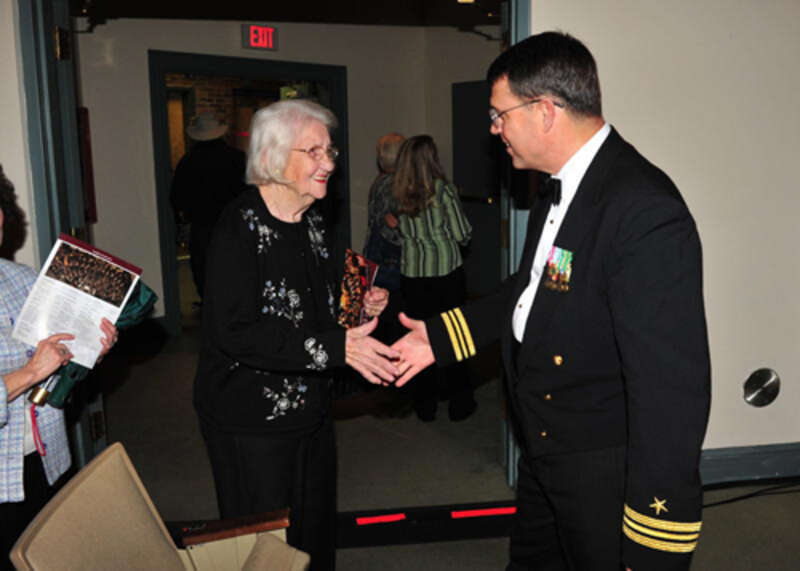 100321-N-2257C-004  SUMTER, S.C. (March 21, 2010) Lieutenant Commander Richard H. Bailey, executive officer and assistant leader of the US Navy Band greets a patron after a tour concert at the Patriot Hall Performing Arts Center in Sumter, S.C. The