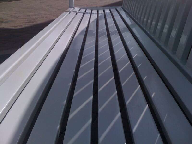 2009/12/19: A perfect line can draw the eye in. Make a photo of interesting vertical, horizontal, or diagonal lines. (via @melhutch) #ds34
A dailyshoot captured at Mesa Riverview shopping center outside the movie theater.

Not bad for an iPhone