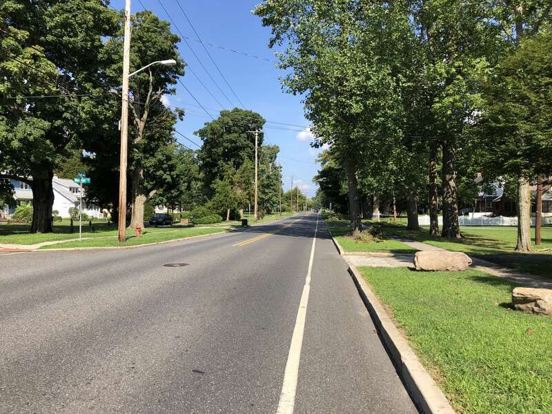 View east along Cumberland County Route 540 (Park Avenue) at Mayfair Street in Vineland, Cumberland County, New Jersey