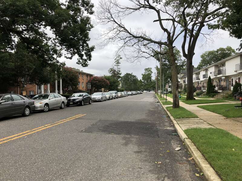 View north along Ocean County Route 547 (Eighth Street) just north of U.S. Route 9 (Madison Avenue) in Lakewood Township, Ocean County, New Jersey