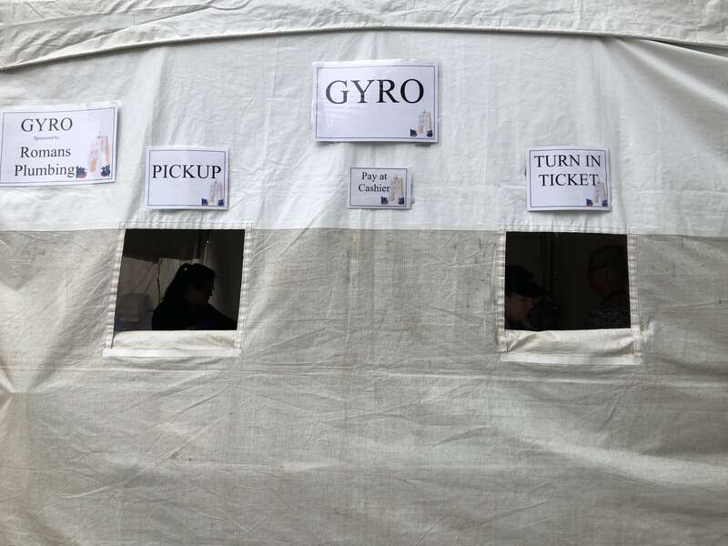 Gyro tent at the 2019 Marin Greek Festival in Novato, California