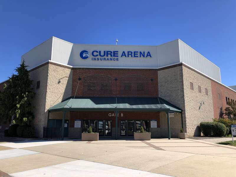 The northwest side of CURE Insurance Arena including Gate B along Mercer County Route 606 (Hamilton Avenue) in Trenton, Mercer County, New Jersey
