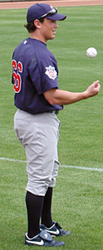 Adam Greenberg in spring training with the Giants in 2005