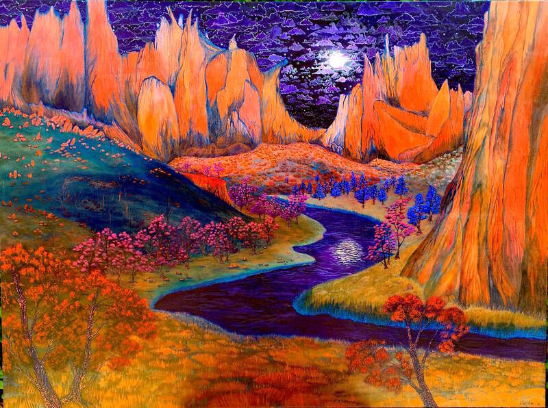 Painting by Clark Thomas Carlton exhibited through the Palm Springs Art museum