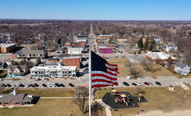 The tallest flagpole and largest flag in the State of Michigan located in the Detroit suburb of New Baltimore. Erected in 2016 with locally-generated donations totaling $103,000.