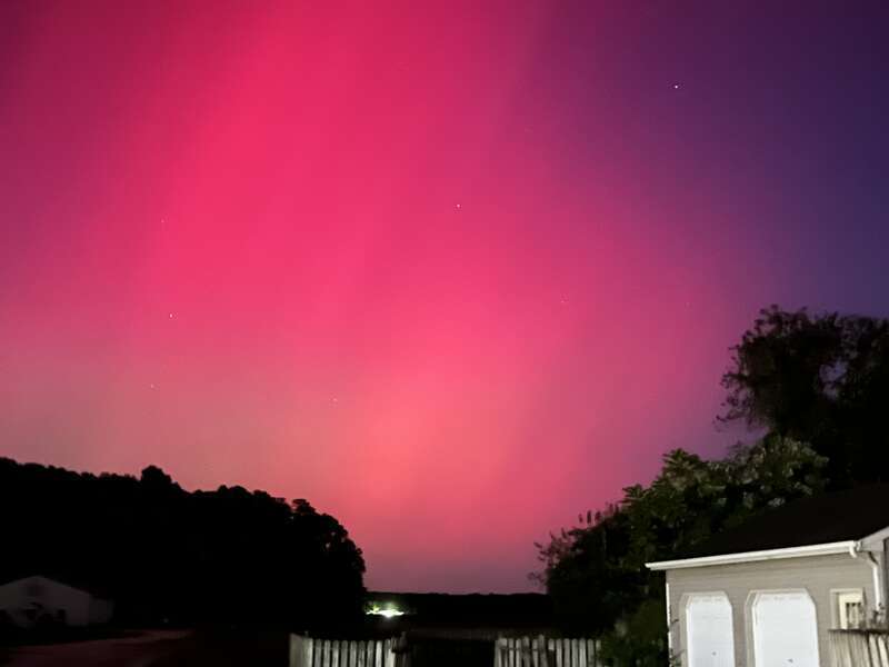 Aurora Borealis seen from Hebron Maryland as result of Electromagnetic Interference