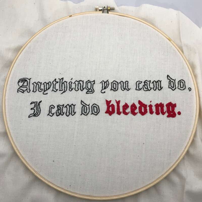 Feminist hand embroidery by Shannon Downey aka Badass Cross Stitch
