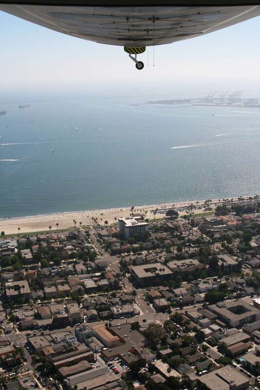 Looking N over Long Beach Harbor.