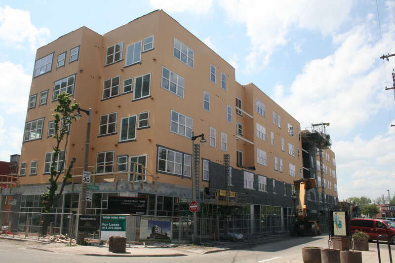 Some form of brick installation is well underway on the building.
