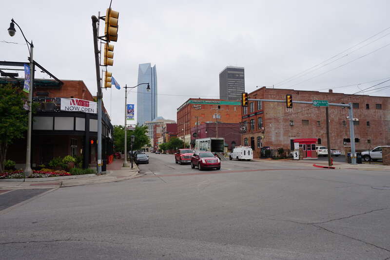 Sheridan Avenue in the Bricktown district of Oklahoma City, Oklahoma (United States).