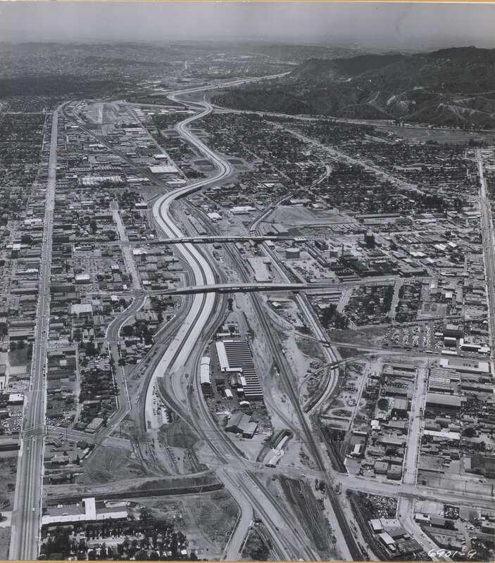 Looking southeasterly along Golden State Freeway near Burbank Boulevard.